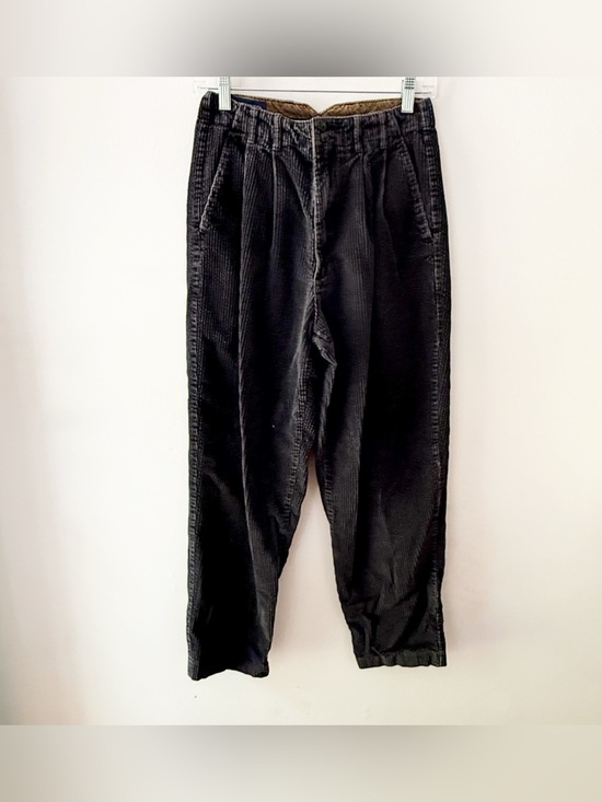 Vintage Pants - Vintage Women 100% Cotton High Rise Pleated Corduroy Pants Size 10 Dark Academia